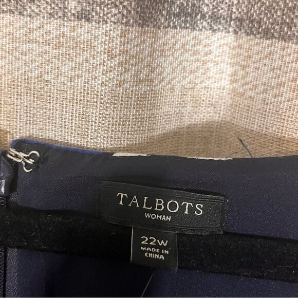 Talbots Blue And White Floral Dress Size 22W - Picture 10 of 11